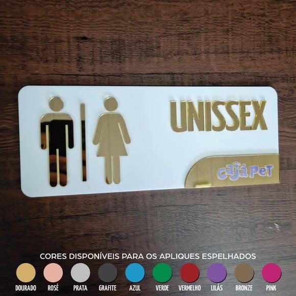 Placa Banheiro Personalizada com Logo e Acrílico Espelhado