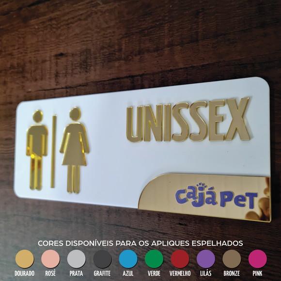 Placa Banheiro Personalizada com Logo e Acrílico Espelhado