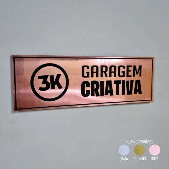 Placa Identificação Porta Personalizada Aço Escovado Decor