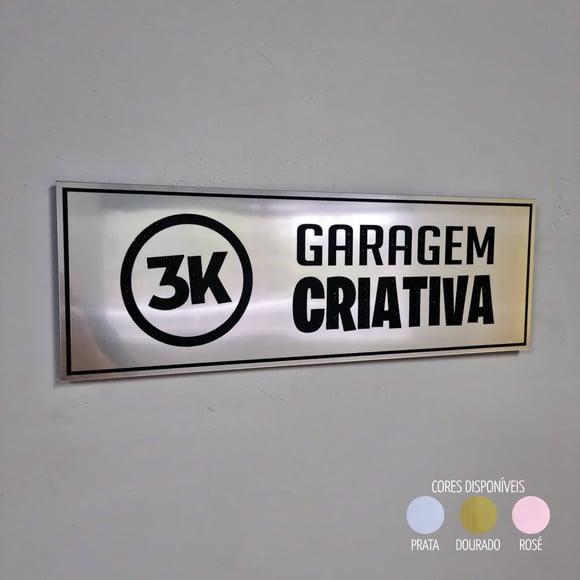 Placa Identificação Porta Personalizada Aço Escovado Decor