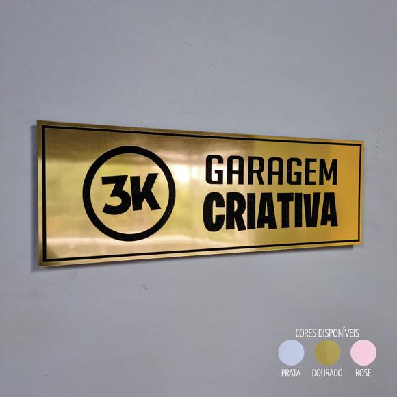 Placa Identificação Porta Personalizada Aço Escovado Decor