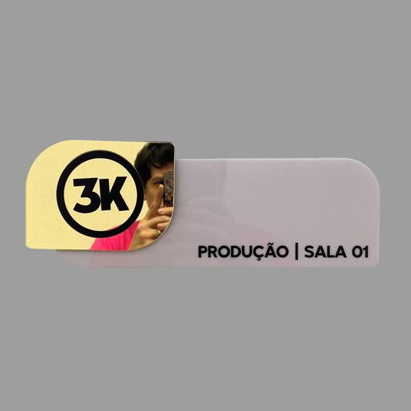 Placa Identificação Porta Personalizada Acrílico Espelhado