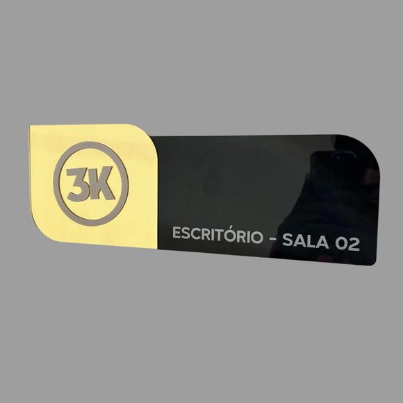 Placa Identificação Porta Personalizada Acrílico Espelhado