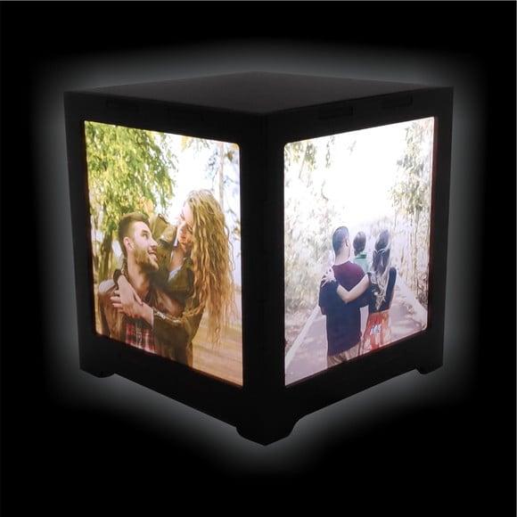 Luminária Criativa Photo Box Personalizada com 4 Fotos