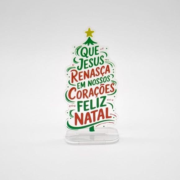 Arvore de Natal Acrílico 20cm Frases e Desejos