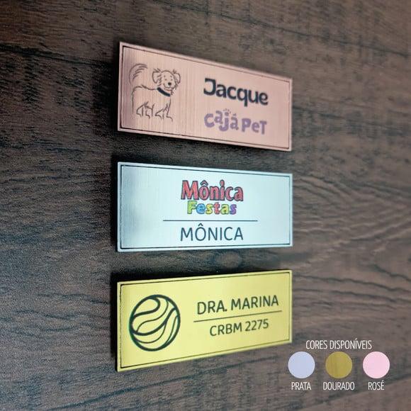 Crachá Botton Magnético Aço Escovado Impressão Colorida