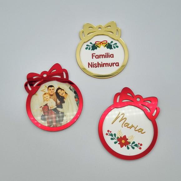 Enfeite Bola Natal Personalizada em Acrílico Nome 10cm