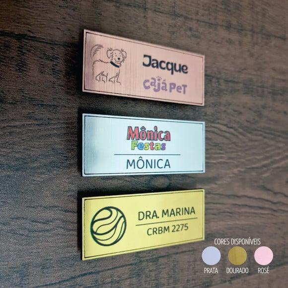 Kit 5un Crachá Botton Magnético Aço Escovado Impressão Color