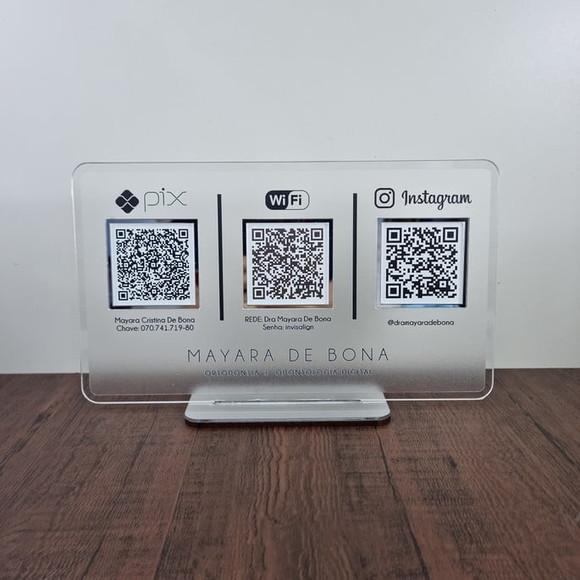 Kit Placa de Qr Code + Placas de Identificação em Acrílico