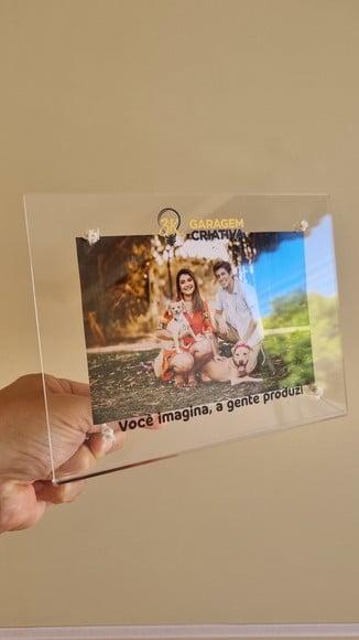 Porta Retrato Acrílico com Logo Brinde Premium Corporativo