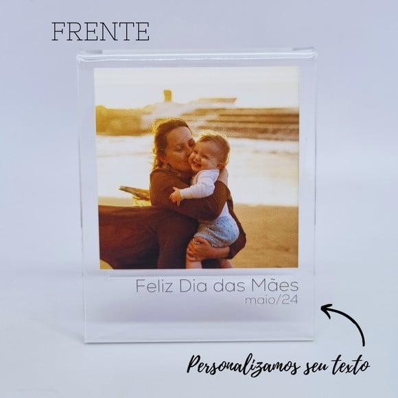 Presente Dia das Mâes Porta Retrato Duplo Polaroid Acrílico