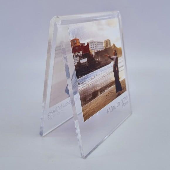 Presente Dia das Mâes Porta Retrato Duplo Polaroid Acrílico