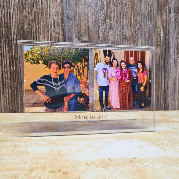 Presente Dia das Mâes Porta Retrato Quad Polaroid Acrílico