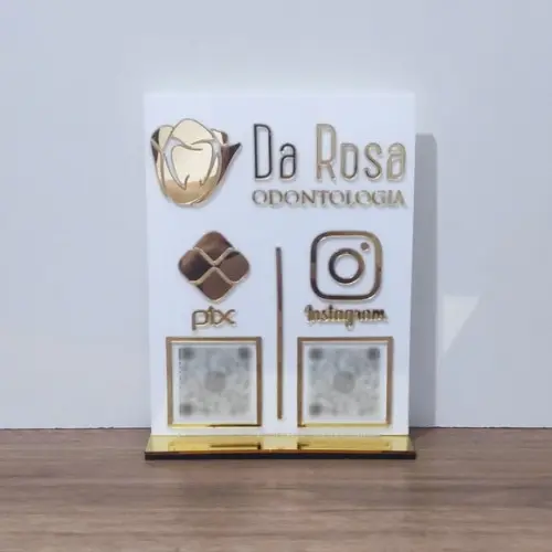 Placa Pix Insta Logo Qr Code Acrilico Espelhado