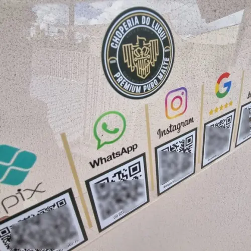Placa 6 Qr Codes Acrilico Cristal Transparente Impressão Uv