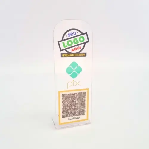 Placa Qr Code Acrilico Cristal Transparente Impressão Uv