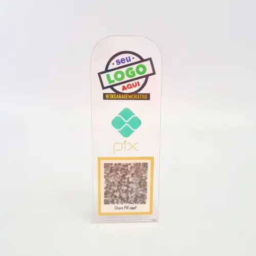 Placa Qr Code Acrilico Cristal Transparente Impressão Uv