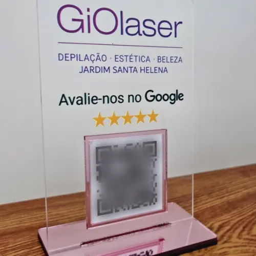 Placa Qr Code Acrilico Espelhado Pix Instagram Wifi Logo
