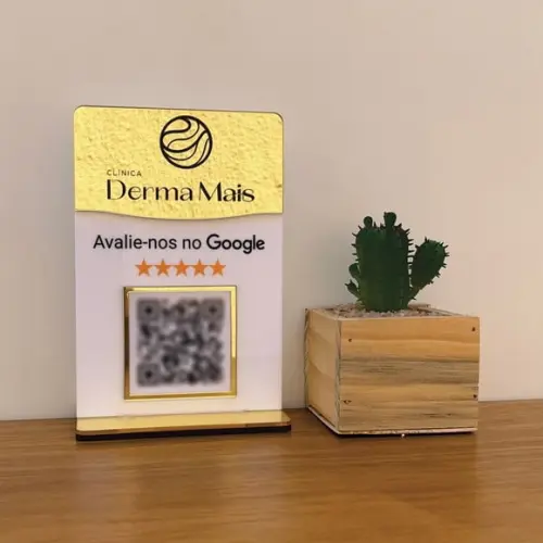 Placa Qr Code Acrilico Espelhado Pix Instagram Wifi Logo