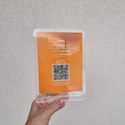 Placa Acrilico Qr Code Avaliação do Google com Logo