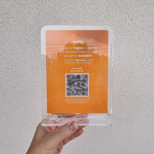 Placa Acrilico Qr Code Avaliação do Google com Logo