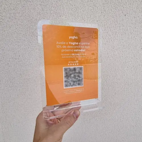 Placa Acrilico Qr Code Avaliação do Google com Logo