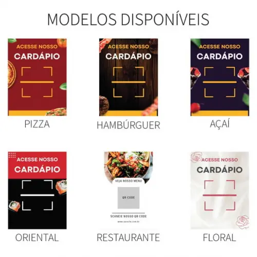 Mini Placa para Cardápio com Qr Code em Acrílico + Brinde