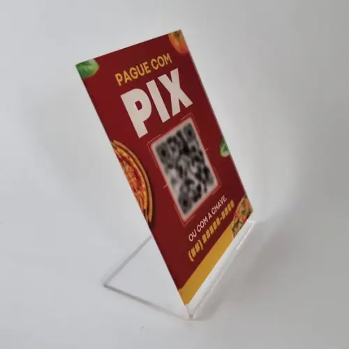 Mini Placa para Cardápio com Qr Code em Acrílico + Brinde