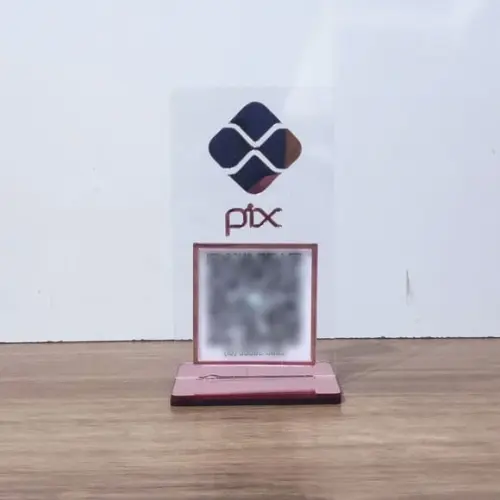 Mini Placa Pix Instagram Wifi Qr Code Acrilico Espelhado