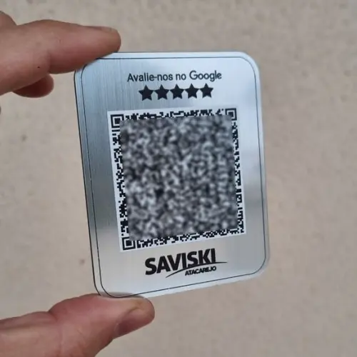 Cartão Adesivo Qr Code Personalizado Abs Escovado com Logo
