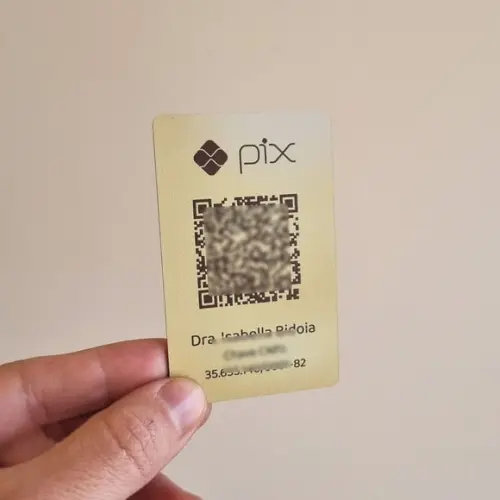 Cartão Personalizado Qr Code em Abs Escovado com Sua Logo