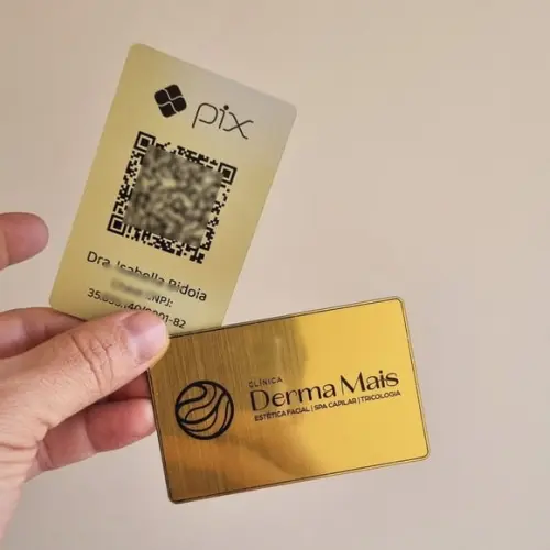 Cartão Personalizado Qr Code em Abs Escovado com Sua Logo
