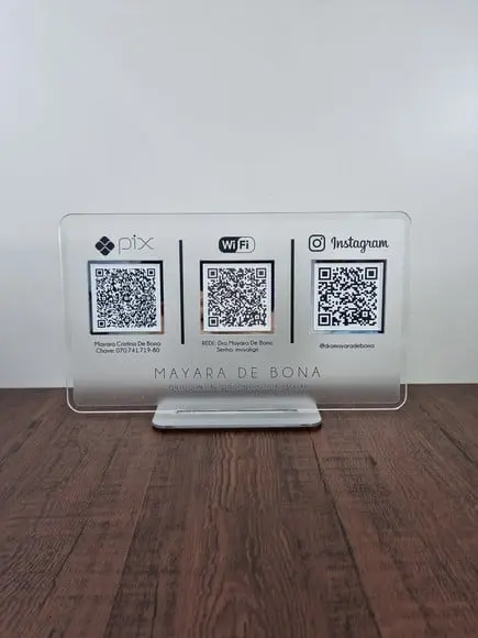 Placa de Mesa em Acrílico 28x15cm