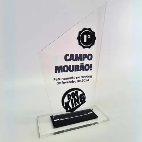 Trofeu Acrilico Personalizado Mensão Honrosa Luxo