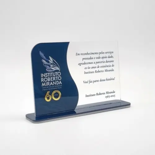Placa Homenagem Acrilico Triplo Relevo Personalizada