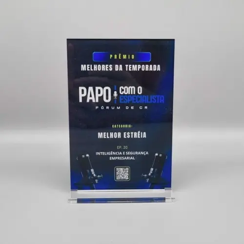 Placa Homenagem Premio Acrilico Impressão Uv Color 10x15cm