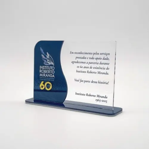 Placa Homenagem Acrilico Triplo Relevo Personalizada