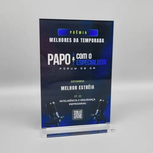 Placa Homenagem Premio Acrilico Impressão Uv Color 10x15cm
