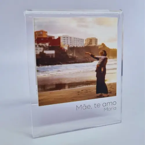 Lembrancinha Dia das Mâes Porta Retrato Duo Polaroid Cristal