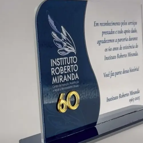 Placa Homenagem Acrilico Triplo Relevo Personalizada