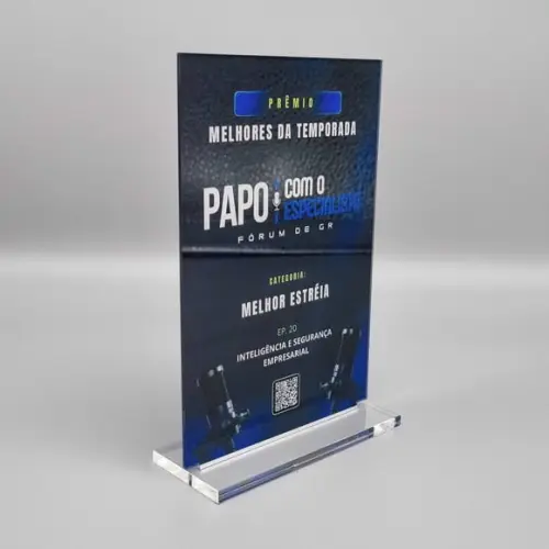 Placa Homenagem Premio Acrilico Impressão Uv Color 10x15cm