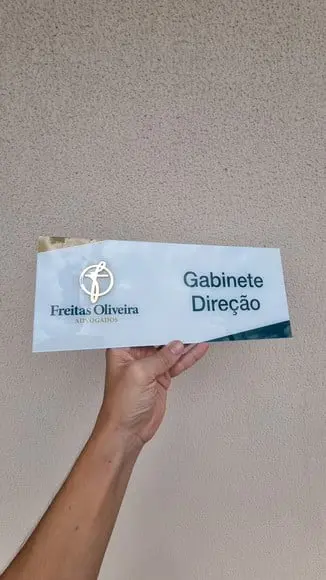 Placa Acrílico Comercio Logo Premium Impressão Uv 30x12cm
