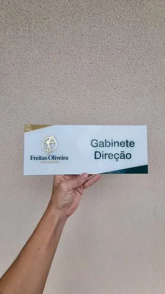 Placa Acrílico Comercio Logo Premium Impressão Uv 30x12cm