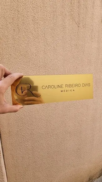 Placa Acrílico Identificação Porta Logo Abs Escovado 30x10cm