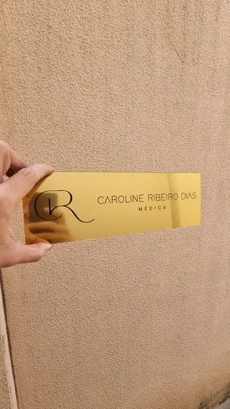 Placa Acrílico Identificação Porta Logo Abs Escovado 30x10cm