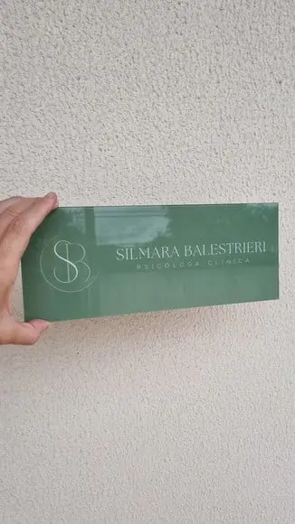 Placa Acrílico Identificação Porta Logo Impressão Uv 30x10cm