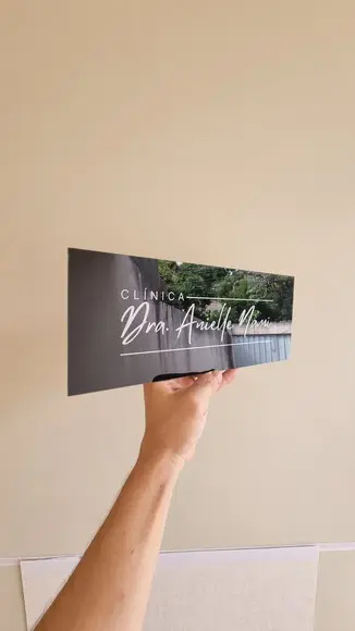 Placa Acrílico Identificação Porta Logo Impressão Uv 30x12cm