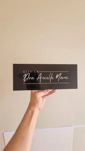 Placa Acrílico Identificação Porta Logo Impressão Uv 30x12cm