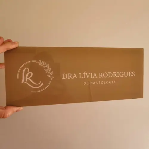 Placa Acrílico Identificação Porta Logo Impressão Uv 30x12cm