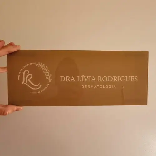 Placa Acrílico Identificação Porta Logo Impressão Uv 30x12cm
